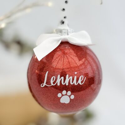 Christmas Personalised Pet Glitter Baubles