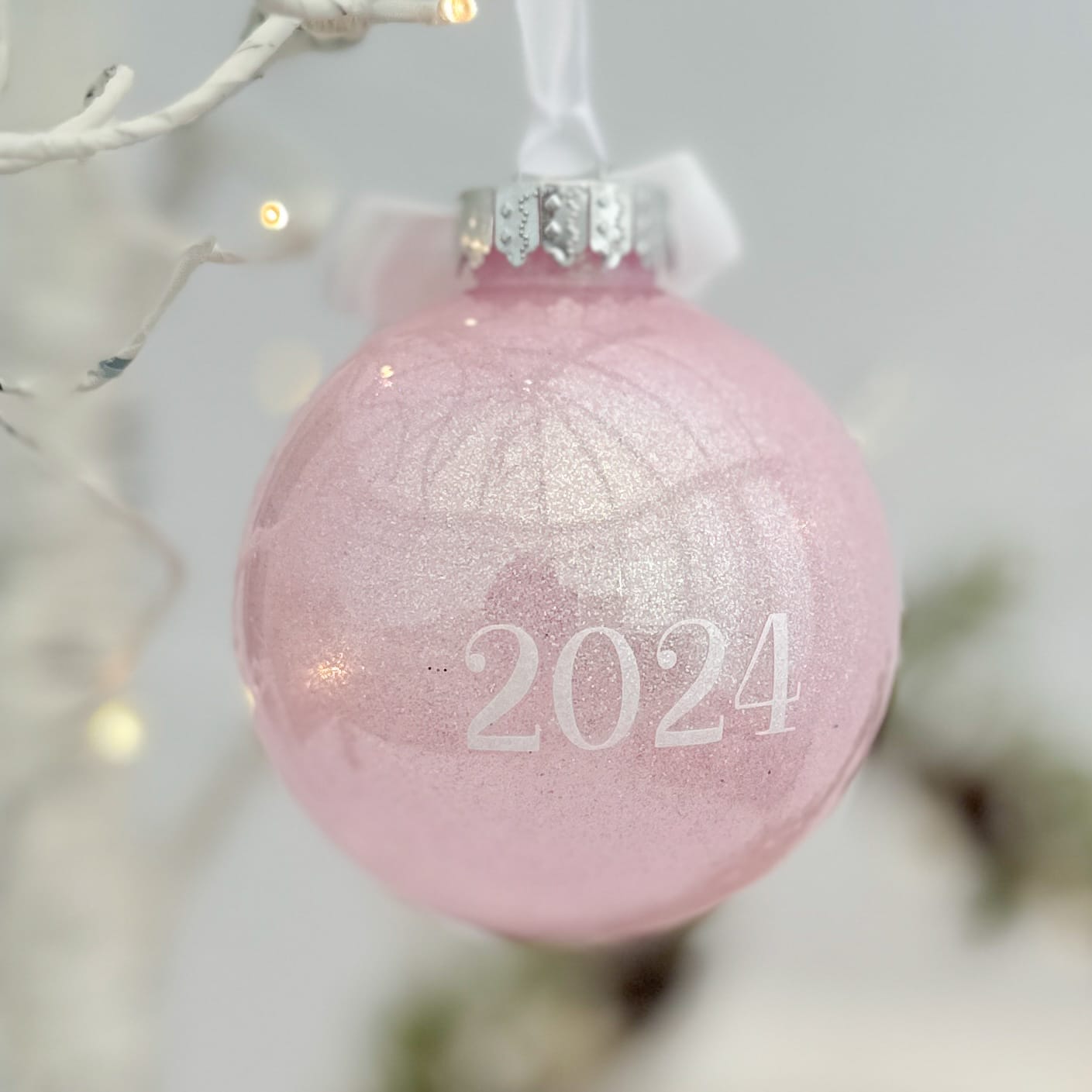 Personalised Baby 1st Christmas Glitter Baubles - Image 6
