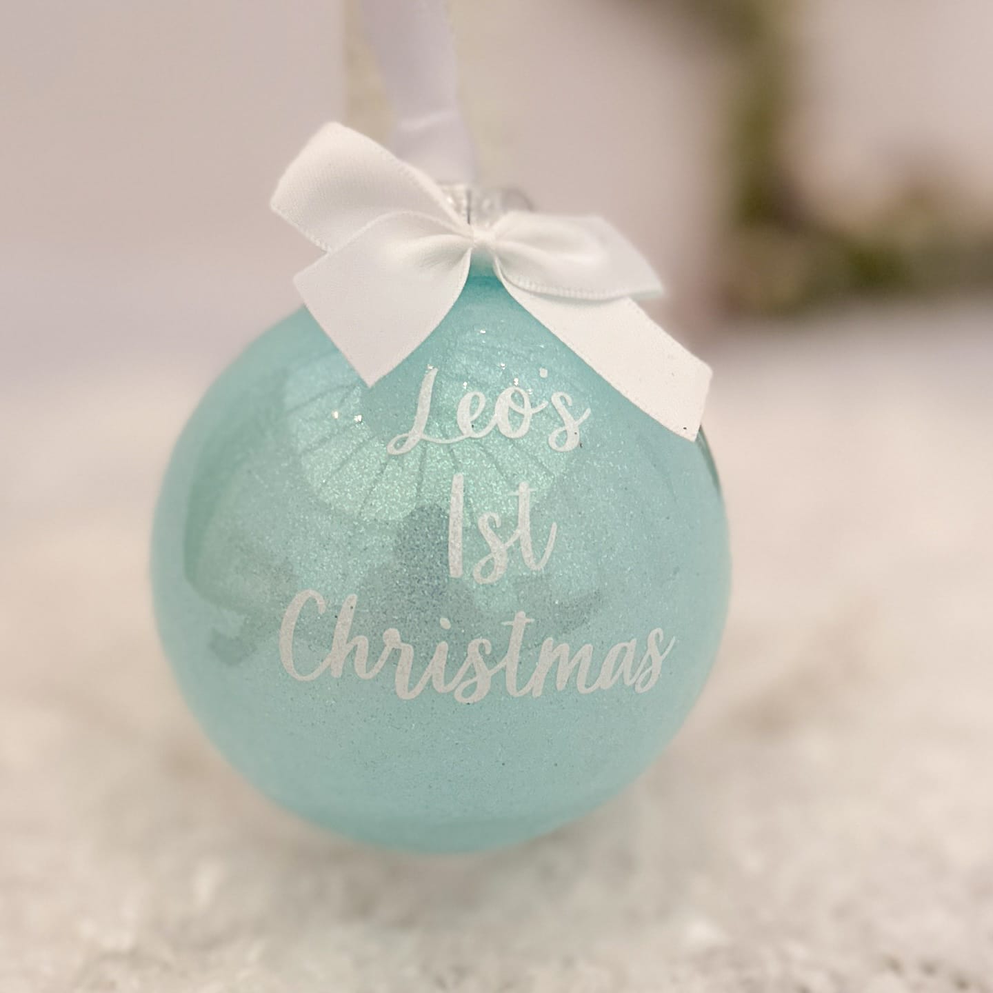 Personalised Baby 1st Christmas Glitter Baubles - Image 5