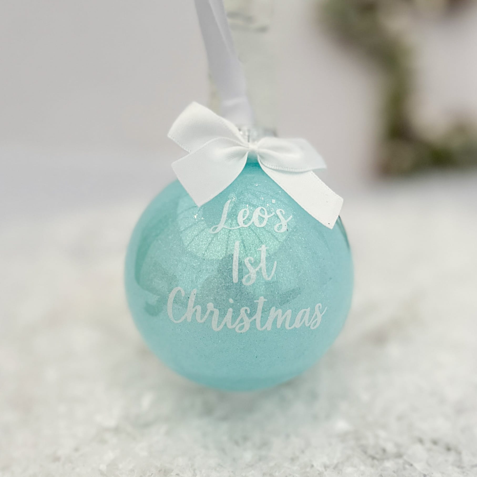 Personalised Baby 1st Christmas Glitter Baubles - Image 2