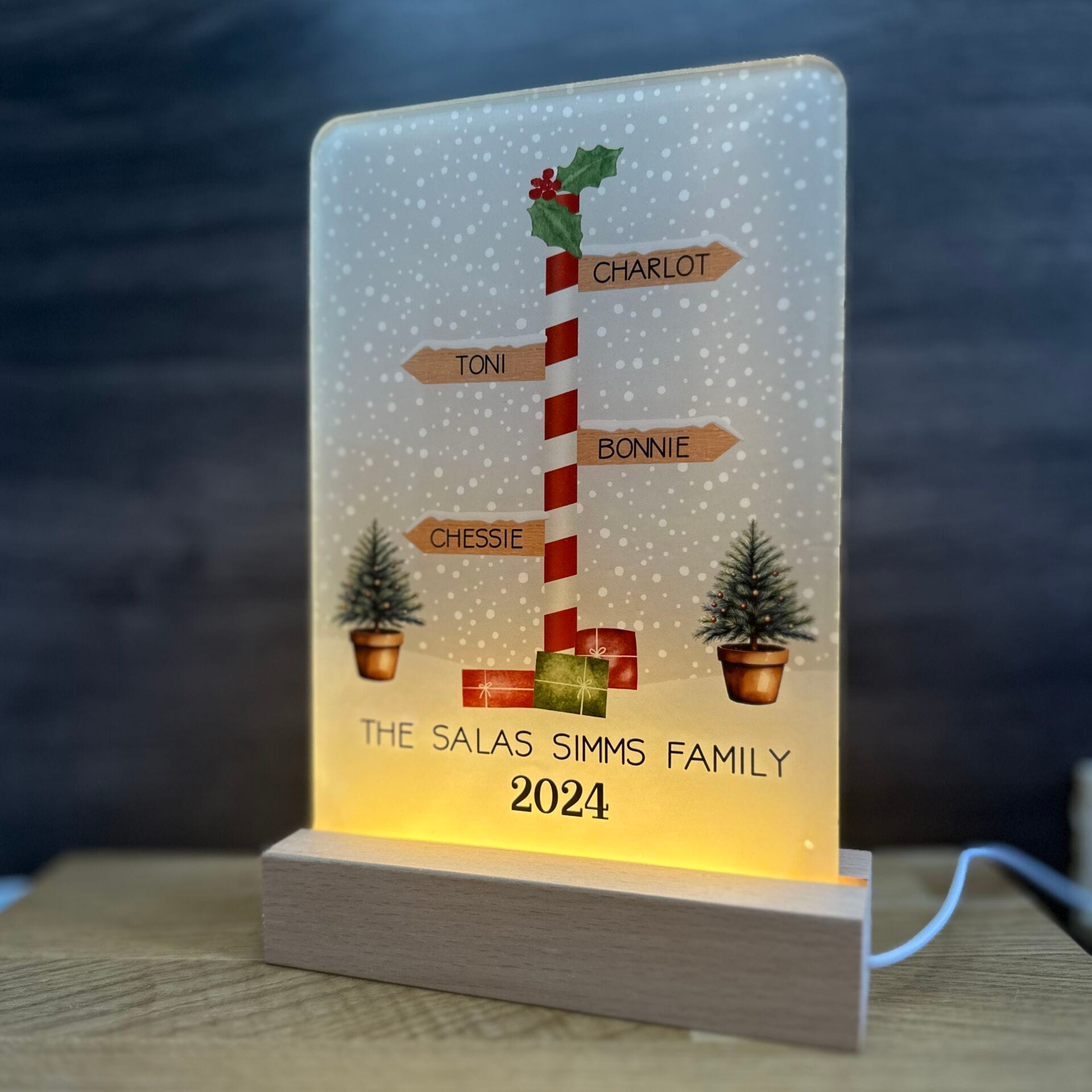 Light up Christmas Signpost scene - Image 4